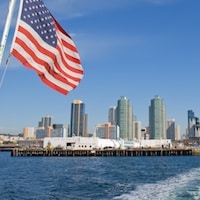 View of the port and skyline of San Diego